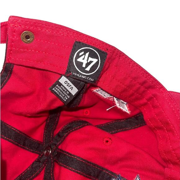 NWT! '47 Brand XFL Houston Roughnecks Clean Up Baseball Cap - Red - Picture 6 of 6